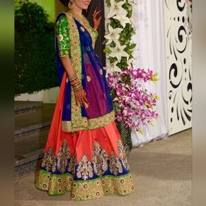 Beautiful indian multicolored bridal lehenga choli